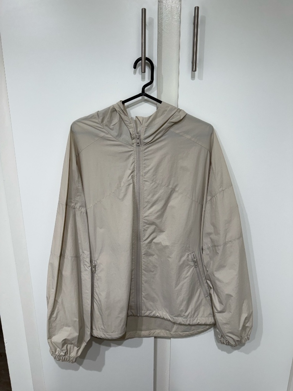 alo Men's Nylon Full Zip Track Jacket - Bone